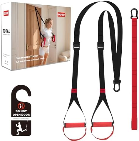 Suspension Straps Trainer for Home Gym – Integrated Door Anchor f...