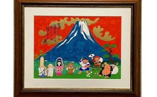 岡本肇 絵画『七福神ー青富士』 縁起物シリーズ[wami0008]