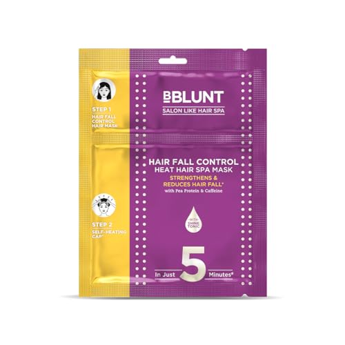 BBLUNT Hair Fall Control Heat Hair Spa Mask with Pea Protein & Caffeine for Salon-Like Hair Spa at Home - 70 g | Salon-Like Hair Spa in Just 5 Minutes* | Reduces Hair Fall & Strengthens Hair 1