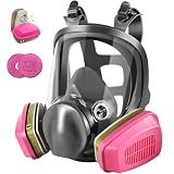 YYSHTT Full Face Respirator Gas Masks - Filters Gas/Dust/Chemicals/Asbestos/Organic Vapors with 60926 cartridges and 2097 filters - Ideal for Paint,Polishing,Staining,Sanding,Cutting Use.