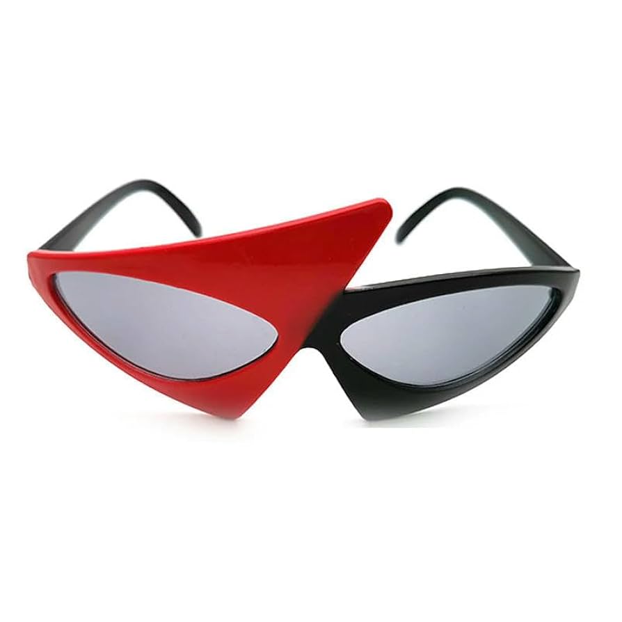 小物 zoff VINTAGE SUNGLASSES ZQUZEMS Weird Sunglasses Vintage Green Red Glasses Fancy