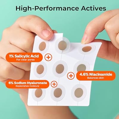 TKTK 265 Self-Dissolving Microdarts Pimple Patches for Face, Microcrystal Large Hydrocolloid Patches for Early Stage Acne, Salicylic Acid Zits Stickers for Hidden Pimples, 18 Count
