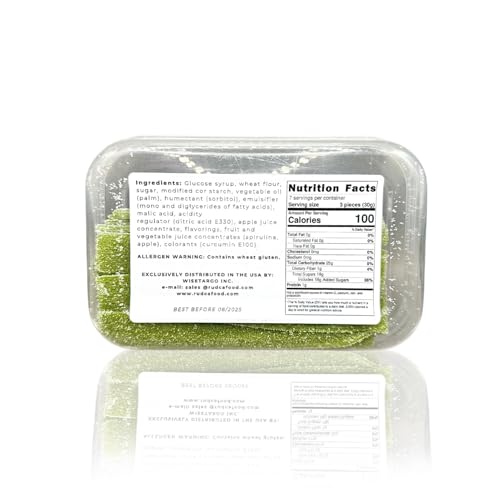 Rudca Food Limited Edition Sour Green Apple Strips - Apple Flavored Sour Candy - Chewy Belts 7.40 oz (Pack of 1) - Thumbnail 2