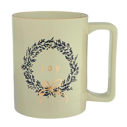 Image of Santa Barbara Design Studio Holiday Ceramic Mug with Gold Foil Detail, 16-Ounces, Wreath
