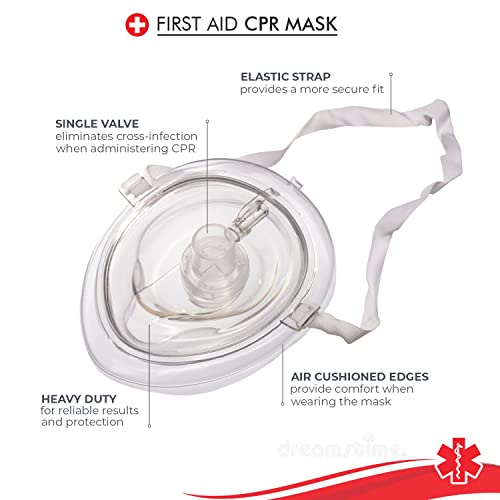 Novamedic First Aid Adult And Child Cpr Rescue Mask, Detachable Single Valve Pocket Resuscitator With Hard Case And Wrist Strap Kit, Red #TOP3