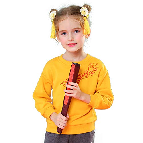 Quenny Autumn New Children's Clothing,Chinese Style Folding Fan Printed Girls' Sweater.