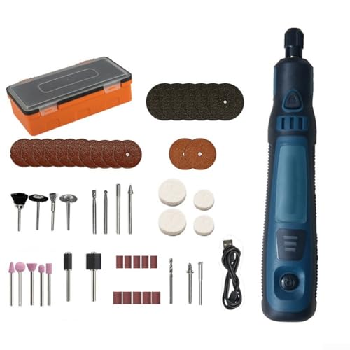 Kit de herramientas rotativas, juego de 50 piezas recargables de litio de 3,6 V con muelas abrasivas, brocas y caja de almacenamiento portátil para joyas, grabado y manualidades