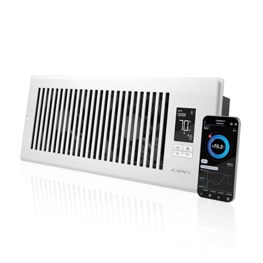 AC Infinity AIRTAP T4, Quiet Register Booster Fan with Thermostat Control. Heating Cooling AC Vent. Fits 4” x 12” Register Holes.