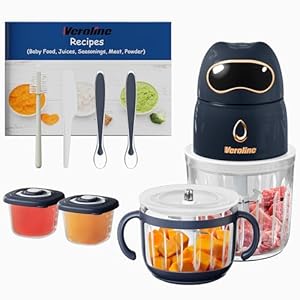 Baby Food Maker, 10-in-1 Baby Food Processor Set with 2 Glass Bowls (600ml+300ml), Baby Food Blender for Baby Puree, Fruit, Meat, Vegatable, Baby Food Storage Containers, Baby Essentials