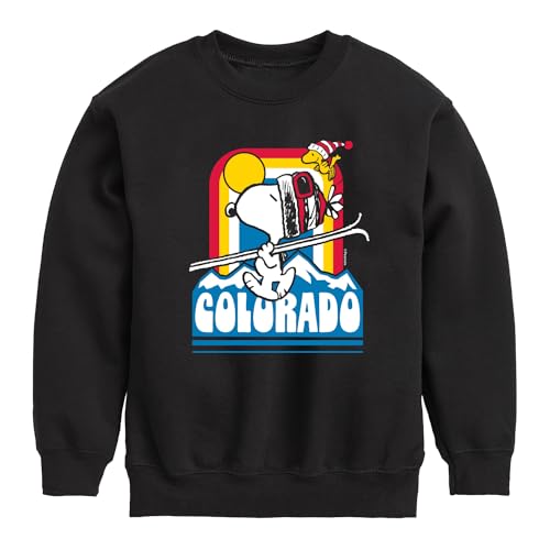 HYBRID APPAREL - Peanuts - Ski Colorado - Toddler & Youth Crewneck Fleece Sweatshirt