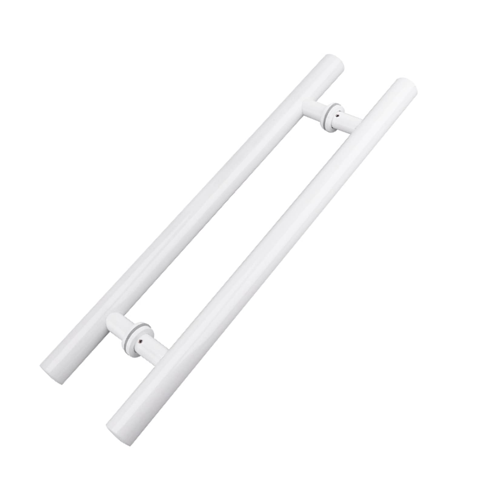 GYRAZXS Modern White H Shape Sliding Barn Door Handle Set Double Sided Round Handles for Single Door Easy Installation (80cm/31.5")