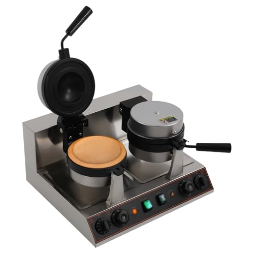 Electric Burger Machine, 2400W Double-Head Non-stick Ice Cream Burger Maker, Panini Hamburger Sandwich Press 180° Rotary Heating w/Time & Temp Control for Home Kitchen Restaurant Snack Dessert