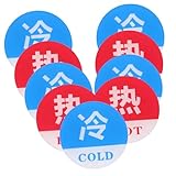 DOITOOL 10 Pares Señalización de agua fría y caliente. etiquetas calor para hotel consejos calientes signos fríos señal de precaución de agua Precaución señal de agua Acrílico