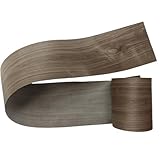 Black Walnut Wood Veneer Sheet,Flat Cut,8.5''x 98'',Iron On Stick Veneer Roll Without Paper,Pre-glued Hot Melt Self Adhesive Walnut Tape for Cabinet Furniture Plywood Laminate Speaker Renovation