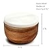 jalz jalz Large Wood Salt Box with Spoon Spice Salt Container Solid Natural Acacia Base White Marble Lid Elegant Design Decorative Box Bowl Big Capacity Salt Cellar Spice Cellar