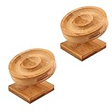 Allayu 2 Pièces Décoratif Bois Bracelet Plateau Bijoux Stand Magasin Comptoir , Bambou/rond