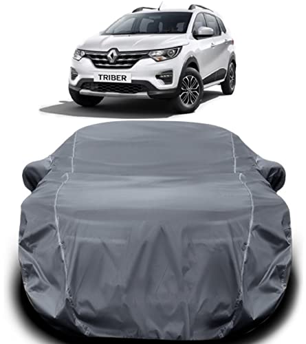 Image of Renault Triber Car Cover Waterproof /Renault Body with Triple Stitched Fully Elastic Ultra Surface Protection (Grey Lookfor Triber)