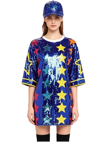 Robe t-shirt avec sequins pour rester à l'aise tout en brillant en soirée