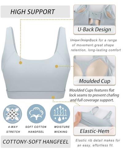 Image of RUNNING GIRL Sports Bra for Women High Support, Molded Cup Supportive High Impact Sports Bras with Sewn in Pads