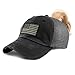 Speedy Pros Womens Ponytail Cap Black White American Flag Embroidery Cotton Messy Bun Distressed Trucker Hats Strap Closure Black Design Only