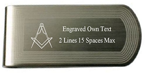 Pince à billets Maître emblème maçonnique gravé Argent et boîte de rangement