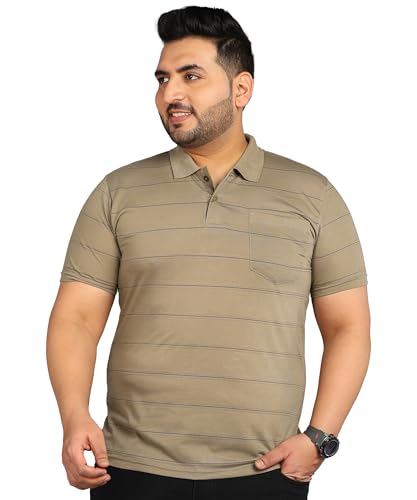 Image of INKKR Half Plus Size Men's Regular Fit Striped Tshirt