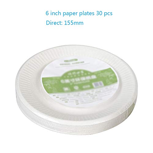 CCYYY Platos De Papel Fuertes,Platos De Papel Desechables De 9 Pulgadas Vajilla Doméstica for Barbacoas, Cumpleaños, Platos De Papel for Ocasiones Múltiples, Paquete De 30