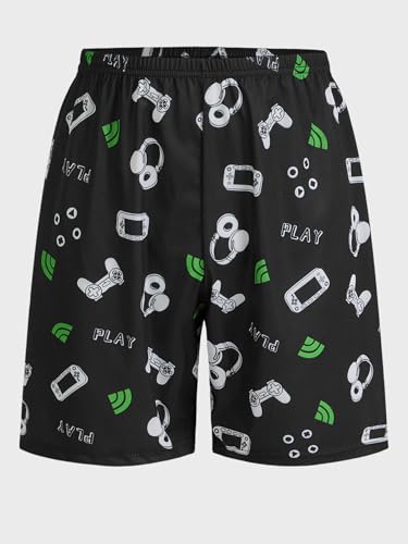 Verdusa Men's Summer Pajamas Set 2 Piece Pjs Sets Short Sleeve Letter Print Tee and Short Lounge Set4