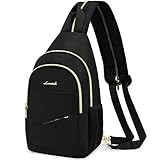 LOVEVOOK Sling Bag for Women, Sling Backpack Crossbody Bags Convertible, Small Diaper Bag Hiking Daypacks Water-resistant, Travel Shoulder Bag Chest Bag, Black