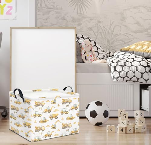 Image of Rectangle Storage Basket,Collapsible Storage Bin,Books Box(Engineering Vehicle)