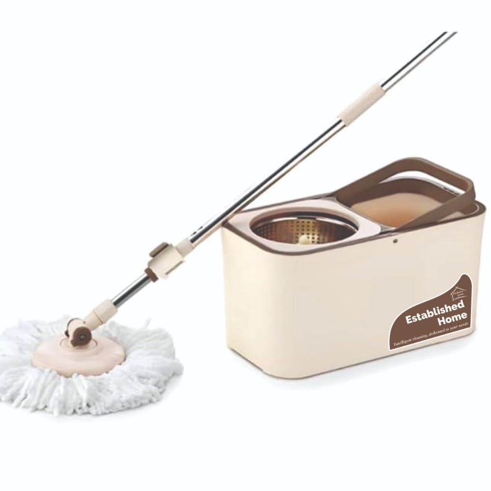 See full amazon price history chart for ESTABLISHED HOME Stainless Steel Indoor Floor Cleaning Microfiber 360 Degree Rotating Mop And Bucket Set, Colour: Ivory ESTABLISHED HOME Stainless Steel Indoor Floor Cleaning Microfiber 360 Degree Rotating Mop And Bucket Set, Colour: Ivory (B0CVTF8XYP) Amazon Price History, Amazon Price Tracker