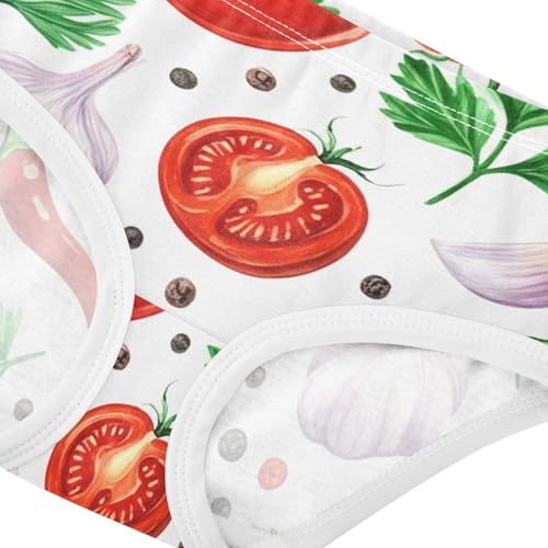 Cotton Girls Underwear Toddlers Watercolor Tomatoes Vegetables Cute Panties Girl Fun Kids Briefs Undies 2t4