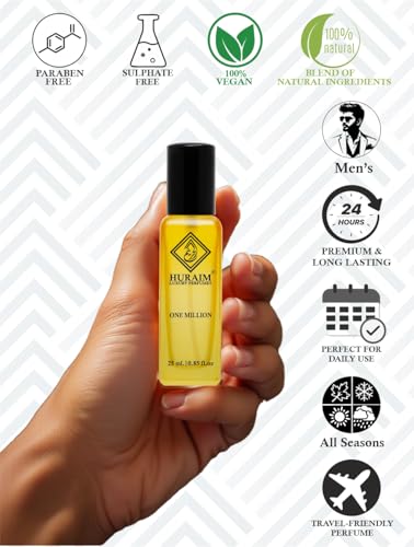 Image of ONE MILLION PERFUME 25 ml. | HURAIM Brand | Bold, woody-spicy-Leathery fragrance, Luxury seductive scent evoking wealth and power. Heavy Projection-Long Lasting Perfume