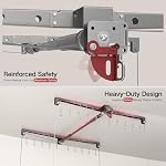 Overhead Garage Storage Rack, Heavy-duty 4x4 Ft Ceiling Storage Racks with Safety Lock, Ideal for Garage Storage Mounted Lift System and Storage Organizer, 250lbs Capacity, Black (10-12 ft Ceiling) - Image 5