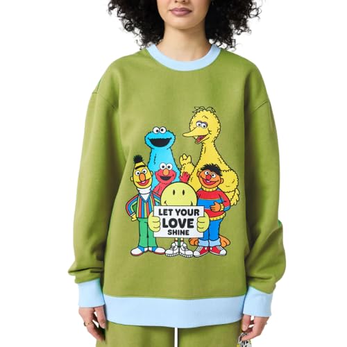Samii Ryan Women's Let Your Love Shine Crewneck, Green, Medium
