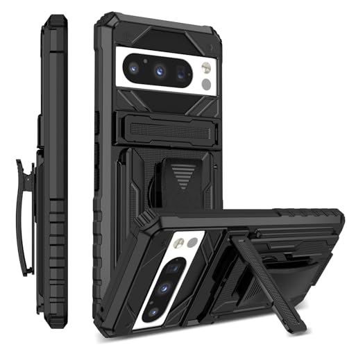 Coque rigide Pixel 8 noire haut de gamme magnétique avec sangle premium