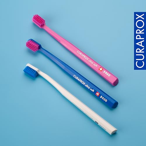 Image of Curaprox CS 5460 Ultra-Soft Toothbrush - for Sensitive Teeth & Gums | Gentle Plaque Removal | 3-Pack |Random Colour