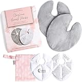 Cradle & Grace ClayLuxe Breast Therapy Packs, Natural Clay Hot & Cold Breast Pads with Covers & Bag, Reusable Breast Ice Packs for Mom's Breastfeeding Essentials