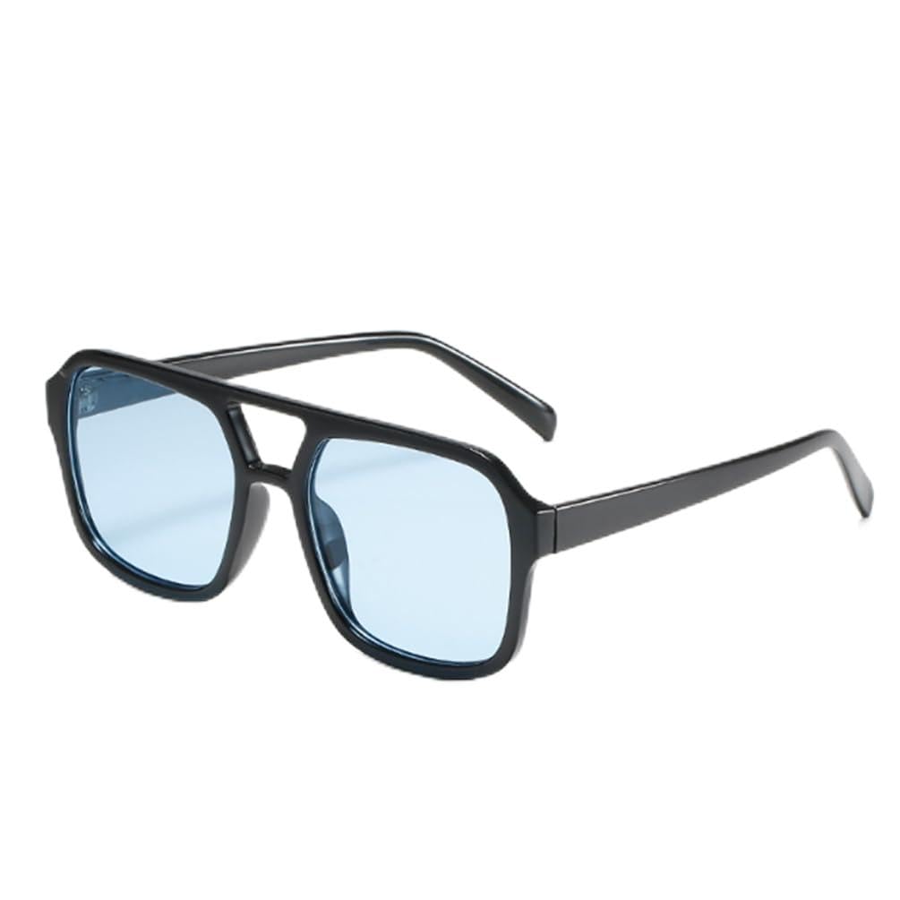 Square Double Beam Sunglasses for Men and Women Driving Traveling Outdoor UV Protection Glasses