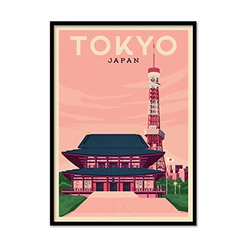 WALL EDITIONS Art-Poster - Tokyo - Olahoop Travel Poster - Format 50x70 cm