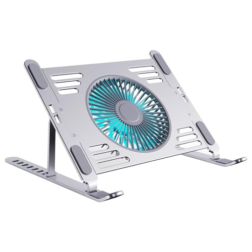 HEEZOU Almohadilla Enfriamiento Computadora Portátil Computadora Portátil Aluminio con Altura Ajustable Marco Plegable USB Portátiles Portátiles Portátiles