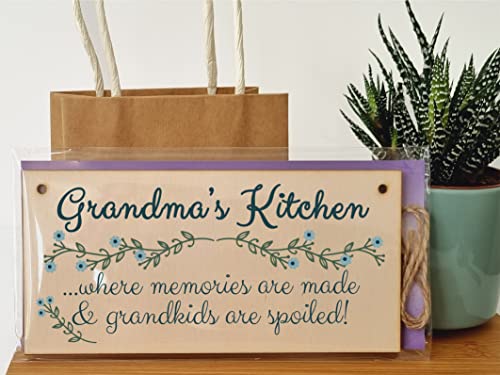 The Plum Penguin Handmade Wooden Hanging Wall Plaque Grandmas Kitchen Memories Made Grandkids Spoiled Gift for Grandparents - Image 3
