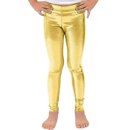 Girl's Metallic Mystique Leggings 80s Outfit for Girls neon Glitter Sequin Pants Glitter Tights