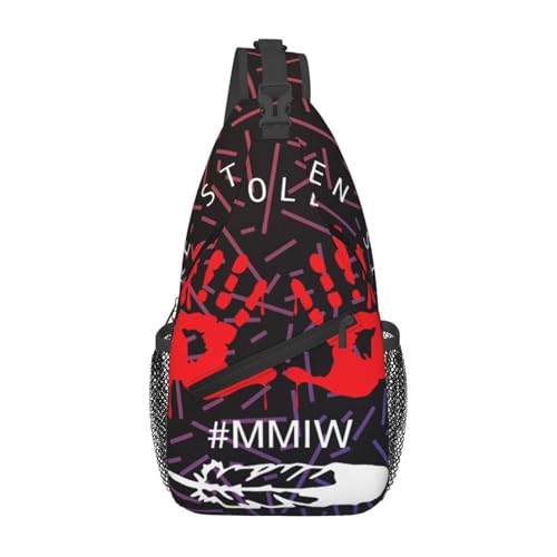 No More Stolen Sisters Mmiw Missing Murdered Indigenous Small Crossbody Backpack Sling Bag For Men Women Mini One Shoulder Chest Bags Gym Sport Travel Hiking Daypack