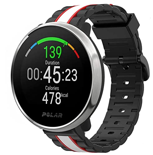 Strap-it Special Edition Schwarz, Weiß - Passend für Polar Unite & Polar Ignite - Armband für Smartwatch - Ersatzarmband