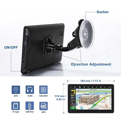 GPS Navigator for Car, Latest 2025 Map 7 inch Touch Screen Car GPS 256-16GB, Voice Turn Direction Guidance, Support Speed and Red Light Warning, Pre-Installed North America Lifetime map Free Update by CarGad - Used condition - Image 5