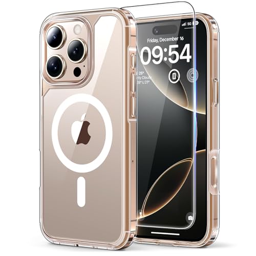 TAURI Funda Magnética para iPhone 16 Pro 6.3", Transparente
