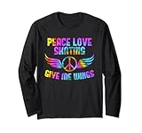 Longboard Peace Love Skating Skateboard Outfit Skater Langarmshirt