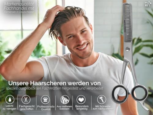 Premium Effilierschere Friseurschere Haarschere mit Ausdünnzahnung 17 cm