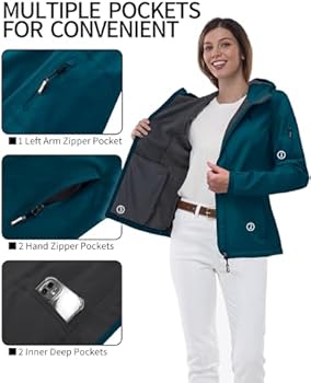 Outdoor Ventures Jas voor dames, waterdicht, ademend, softshelljas